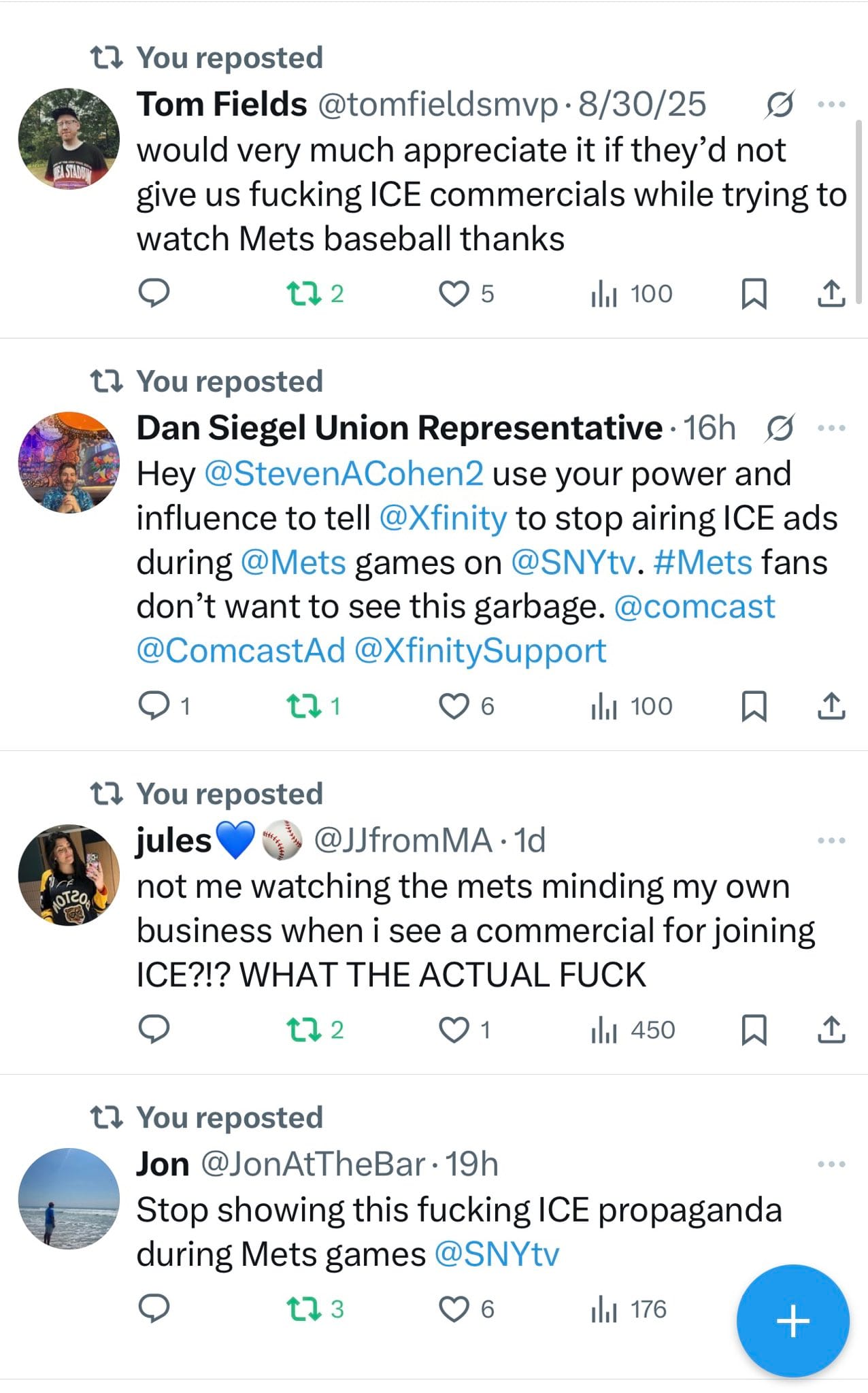 Mets fans balk at ICE ad onslaught during games