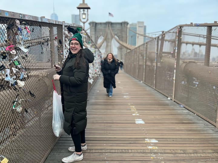 Meet the vigilante cleaners pulling garbage and love locks off the Brooklyn Bridge